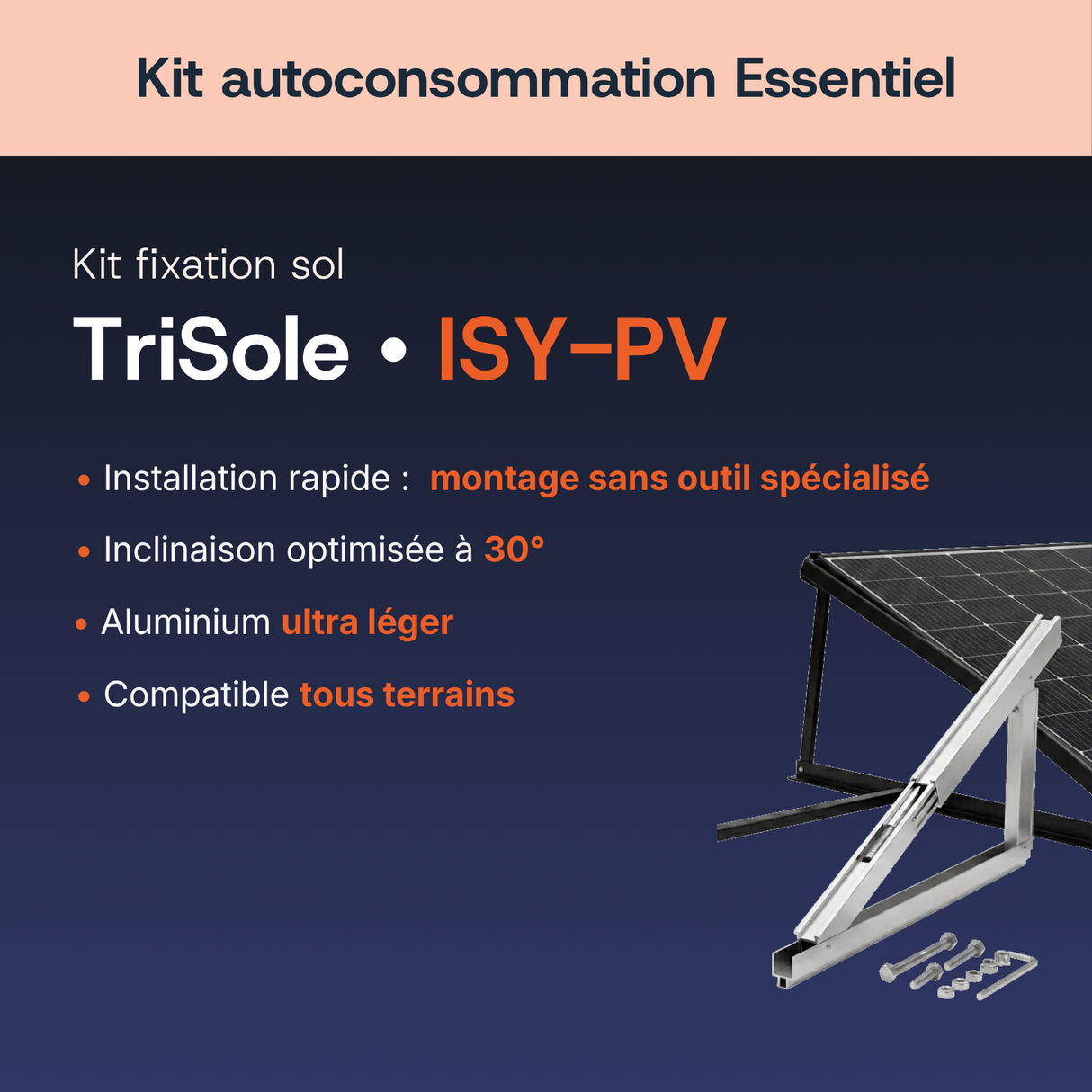 Fixation au sol — TriSole — Kit autoconsommation Essentiel