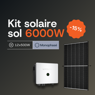 Kit Solaire fixation Sol 6 kWc - Livoltek - Monophasé