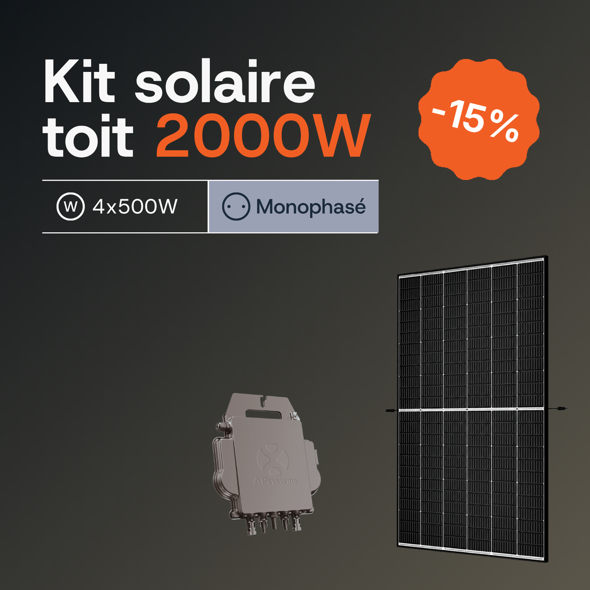 Kit solaire toiture 2 kWc APSystems monophasé