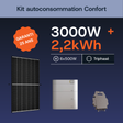 Kit autoconsommation Confort APSystems 3000W + 2,2 kWh triphasé
