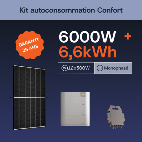 Kit autoconsommation Confort APSystems 6000W + 6,6 kWh monophasé
