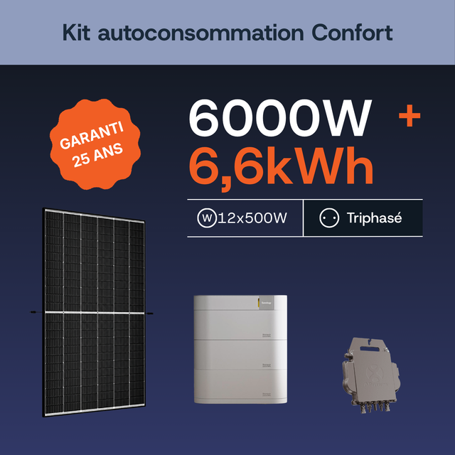Kit autoconsommation Confort APSystems 6000W + 6,6 kWh triphasé