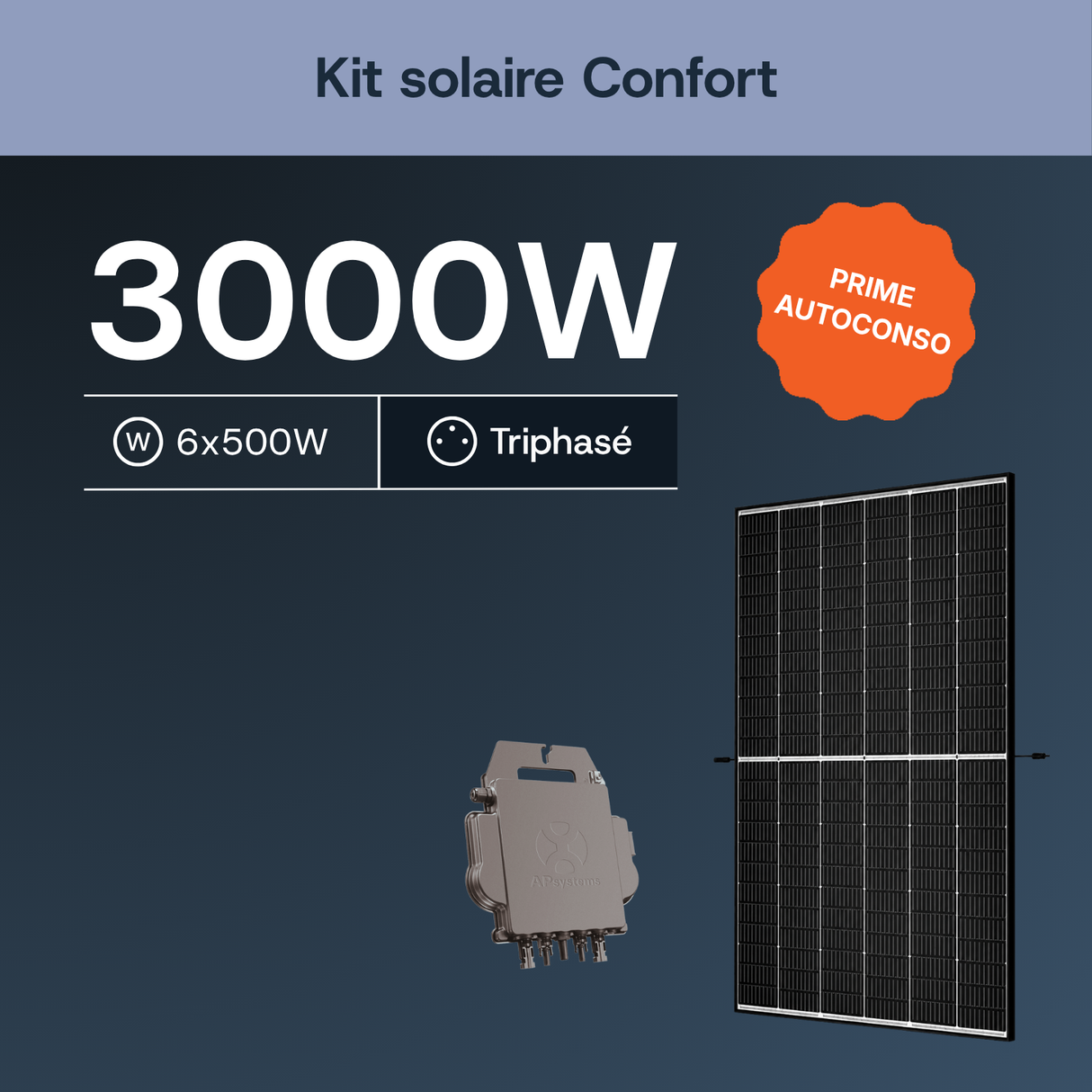 Kit solaire 3 kWc APSystems triphasé