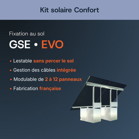 Fixation au sol — GSE EVO — Kit solaire Confort