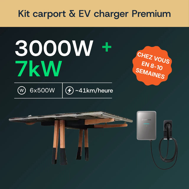 Carport solaire en bois — vue d'ensemble du kit