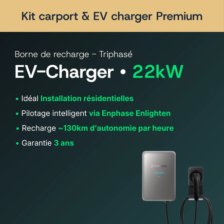 Borne de recharge Enphase EV 22 kW triphasé