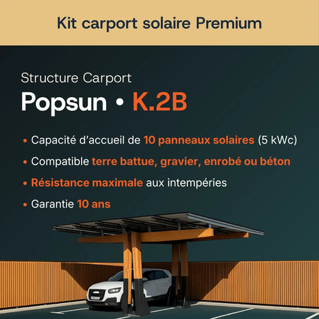 Structure carport bois Popsun lamellé-collé