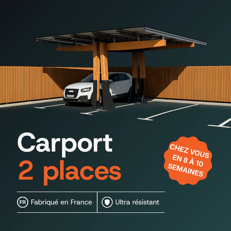 Carport solaire en bois — structure seule