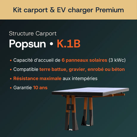 Structure carport bois Popsun lamellé-collé