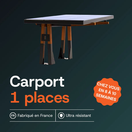 Carport solaire en bois — structure seule