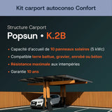 Structure carport bois Popsun lamellé-collé