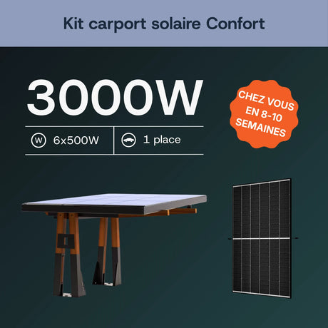 Carport solaire en bois — vue d'ensemble du kit