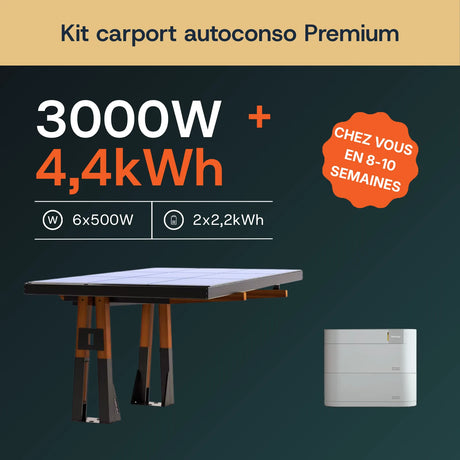 Carport solaire en bois — vue d'ensemble du kit