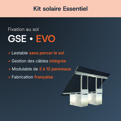 Fixation au sol — GSE EVO — Kit solaire Essentiel
