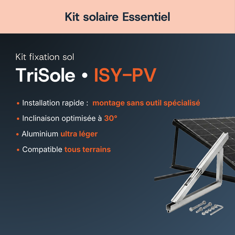 Fixation au sol — TriSole — Kit solaire Essentiel