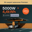 Carport solaire K2 Bois 5 kWc + batterie 4,4 kWh Enphase monophasé