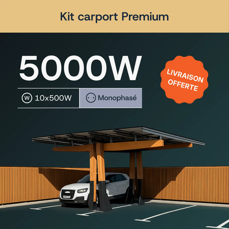 Carport solaire K2 Bois 5 kWc Enphase monophasé