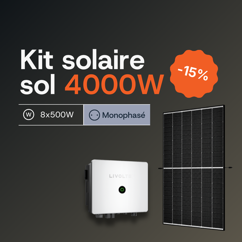 Kit solaire sol 4 kWc Livoltek monophasé — promo -15%