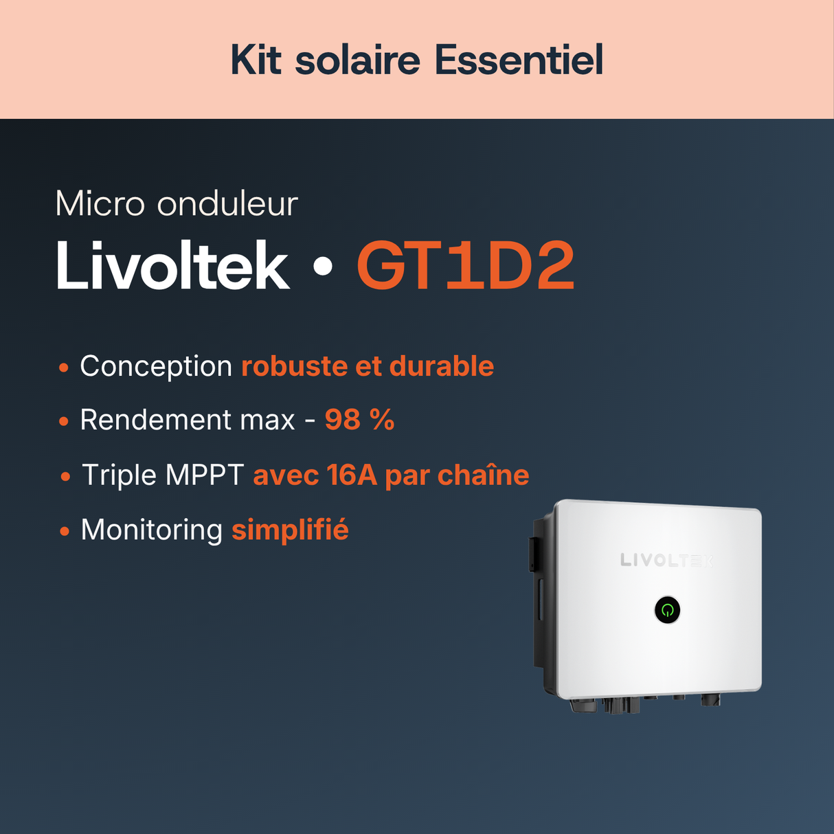 Caractéristiques onduleur Livoltek GT1D2