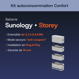 Caractéristiques de la batterie Sunology Storey du kit Confort