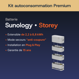 Caractéristiques de la batterie Sunology Storey du kit Premium